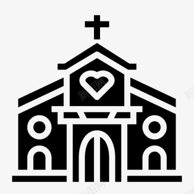 教堂建筑基督教图标图标