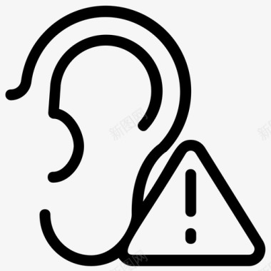 听觉错误生物识别错误耳朵未找到图标图标