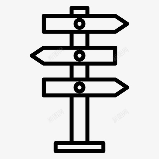 路标箭头方向图标svg_新图网 https://ixintu.com 冒险 定位 导航 方向 箭头 路标