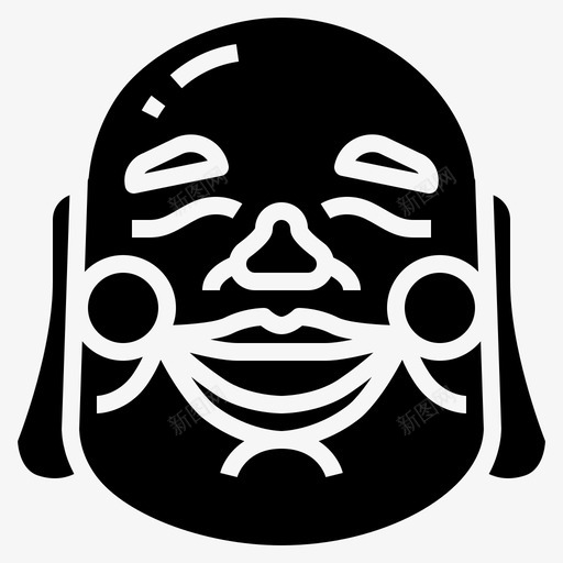 波普微笑脸面具图标svg_新图网 https://ixintu.com 中国传统固体风格 波普微笑 脸 面具