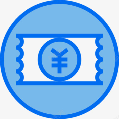 Yen购物135蓝色图标图标