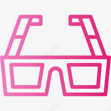 3d眼镜好莱坞3渐变图标图标