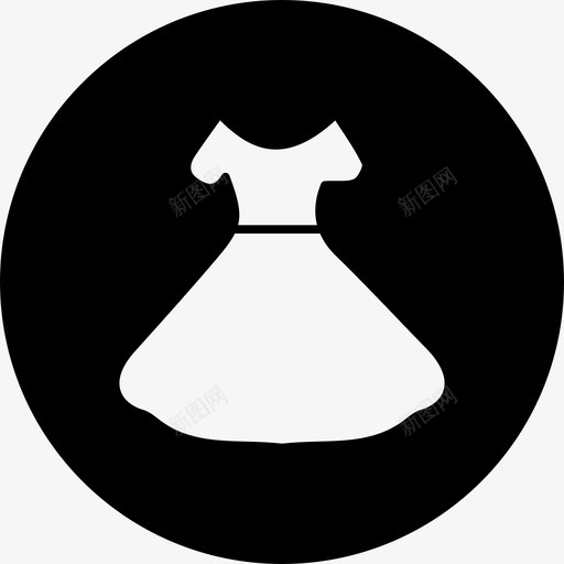 婚纱服装时尚图标svg_新图网 https://ixintu.com 圆形 填充 婚纱 时尚 服装