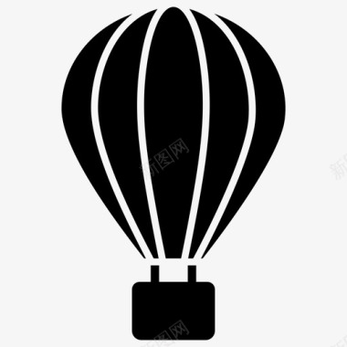 热气球冒险飞机图标图标