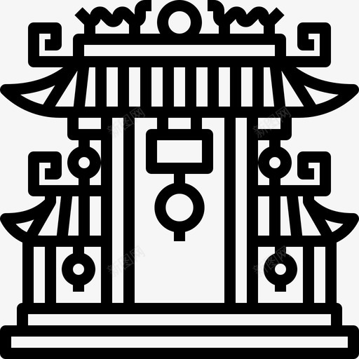 神龛大门地标图标svg_新图网 https://ixintu.com 中国 传统 地标 大门 寺庙 神龛