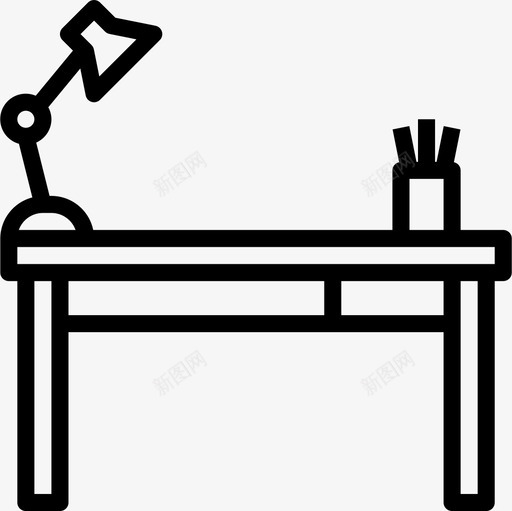 办公桌家具110直线型图标svg_新图网 https://ixintu.com 办公桌 家具 直线 线型