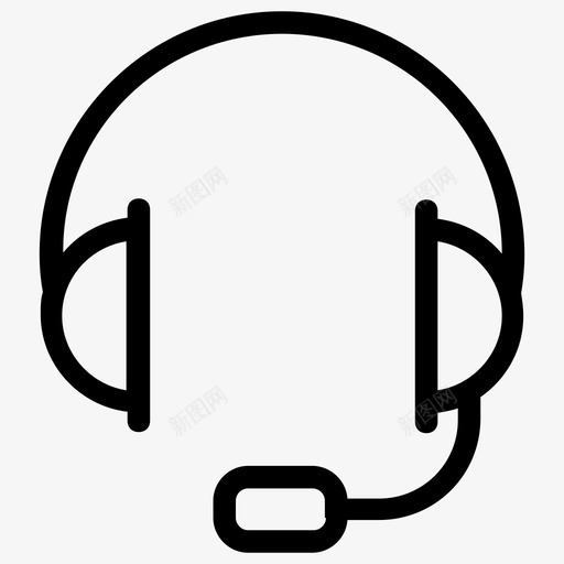 带麦克风的耳机音频设备耳机图标svg_新图网 https://ixintu.com 业务 业务组 全球 图标 线图 组织 耳机 设备 运营 音频 麦克风