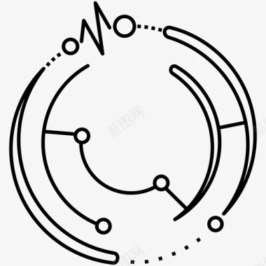 技术圆形徽标框架未来主义图标图标