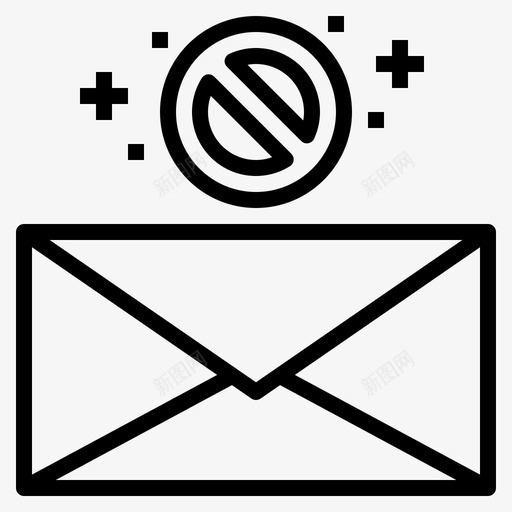 阻止通信删除图标svg_新图网 https://ixintu.com 删除 消息 电子邮件 通信 阻止