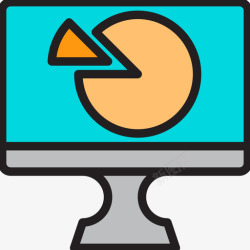 饼图icon饼图计算机显示线颜色图标高清图片