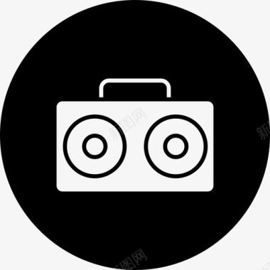 录音机卡式录音机音乐圆形填充图标图标