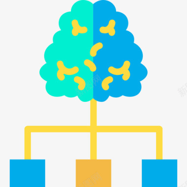 大脑人工智能38扁平图标图标