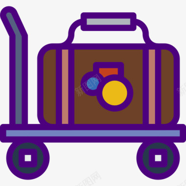 行李员旅行154线性颜色图标图标