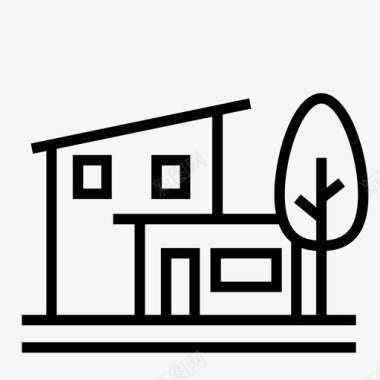 住宅建筑师现代住宅图标图标