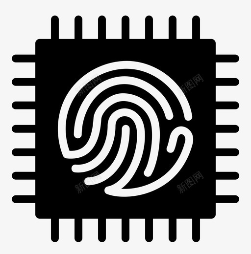 指纹设备芯片电子图标svg_新图网 https://ixintu.com 字形 安全 扫描仪 指纹 电子 芯片 设备