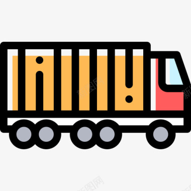 拖车车辆和运输7颜色省略图标图标