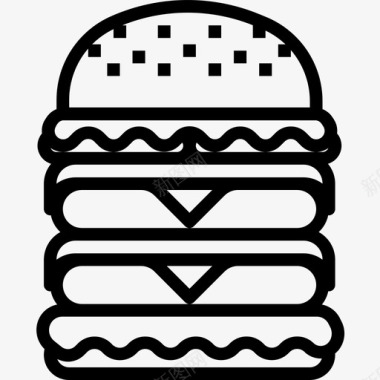 汉堡包食品124直系图标图标