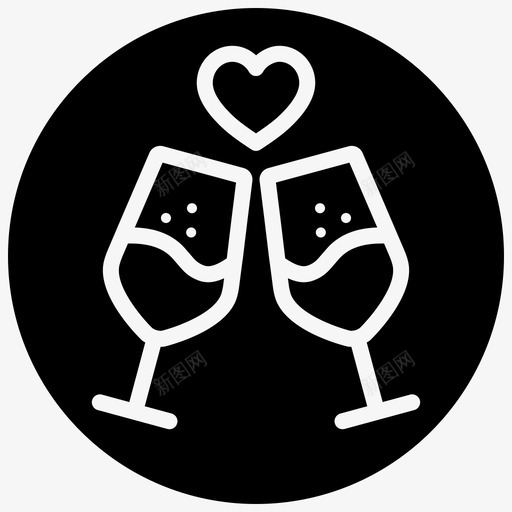 干杯庆祝玻璃图标svg_新图网 https://ixintu.com 2圈 干杯 庆祝 情人节 派对 玻璃