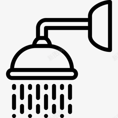淋浴运动68线性图标图标
