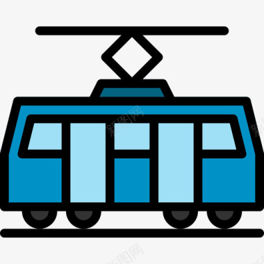 有轨电车运输100线颜色图标图标