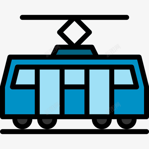 有轨电车运输100线颜色图标svg_新图网 https://ixintu.com 有轨 电车 运输 颜色