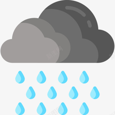 雨158号天气平坦图标图标