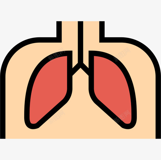 肺医学141线状颜色图标svg_新图网 https://ixintu.com 医学 线状 颜色