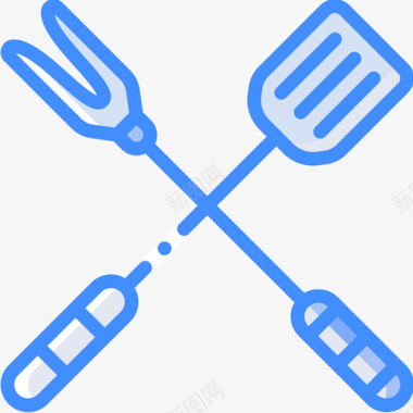 叉子烧烤5蓝色图标图标