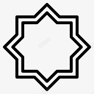 伊斯兰装饰伊斯兰教路线图标图标