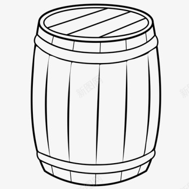 木桶容器图标图标