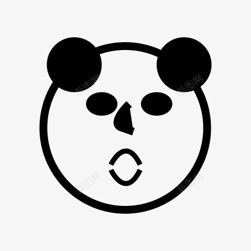 惊艳动物表情符号图标svg_新图网 https://ixintu.com 动物 惊艳 熊猫 熊猫系列 表情符号