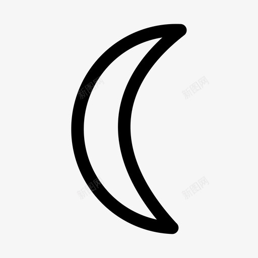 月亮新月月食图标svg_新图网 https://ixintu.com 半月 新月 月亮 月食