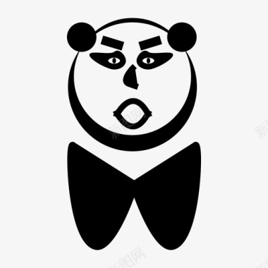 愤怒的熊猫动物表情符号图标图标