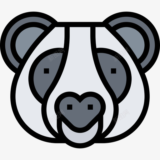 熊猫动物头4线形颜色图标svg_新图网 https://ixintu.com 动物 熊猫 线形 颜色