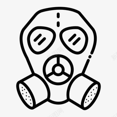 防毒面具呼吸器保安图标图标