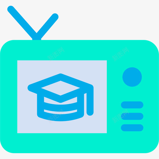 电视教育和学校3平图标svg_新图网 https://ixintu.com 学校 教育 电视