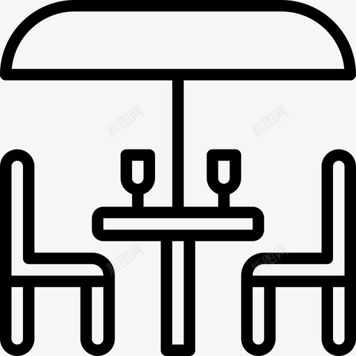 露台度假4线性图标svg_新图网 https://ixintu.com 度假 线性 露台