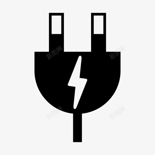 电力绿色能源电源插头图标svg_新图网 https://ixintu.com 可再生能源 可持续发展 电力 电源插头 绿色能源
