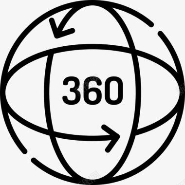360度技术60度线性图标图标