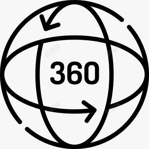 360度技术60度线性图标svg_新图网 https://ixintu.com 360度 60度 技术 线性
