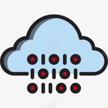 云计算云11线性颜色图标图标