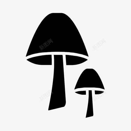 蘑菇食品水果图标svg_新图网 https://ixintu.com 有机 水果 素食 蔬菜 蘑菇 食品 黑色