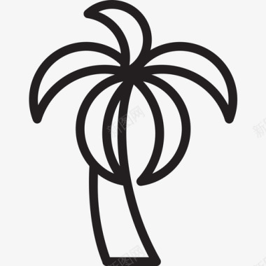 椰子旅行150直线型图标图标