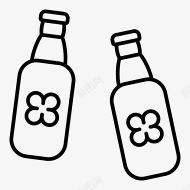 啤酒瓶三叶草圣帕特里克图标图标