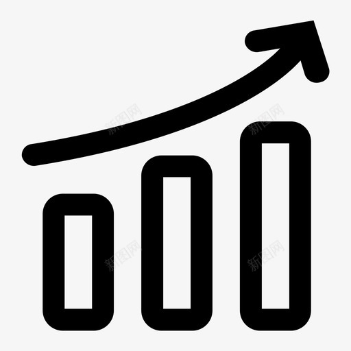 增加业务曲线图标svg_新图网 https://ixintu.com 上升 业务 商业 增加 曲线 电子商务 销售