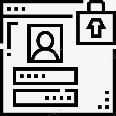 账户保护和安全7线性图标图标