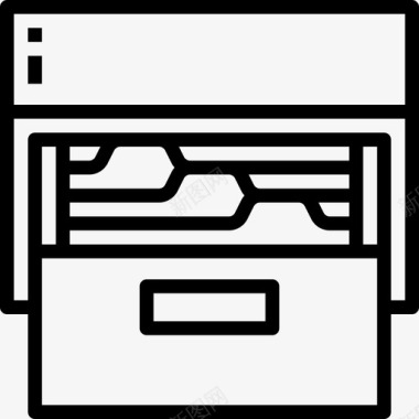 文件柜文件和文件夹13线性图标图标