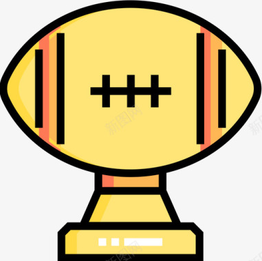 奖杯美式足球6线性颜色图标图标