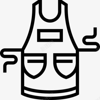 围裙烧烤和烧烤线性图标图标