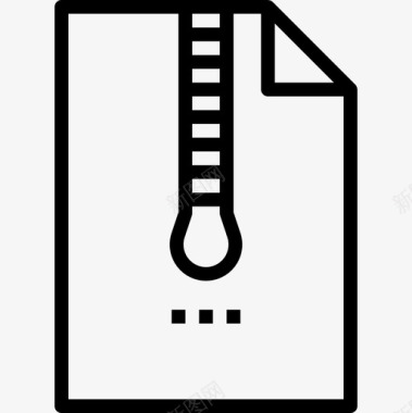 Zip文件和文件夹17线性图标图标